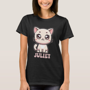 Camiseta Juliet Gatinho Fofo Desenho de Gata para Meninas N