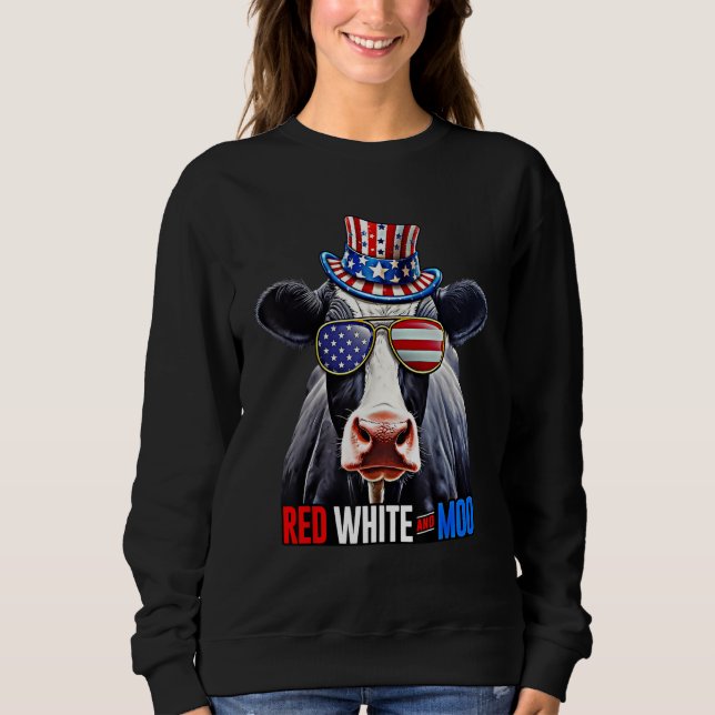 Camiseta July 4th   4th of July Cow Independence Day (Frente)