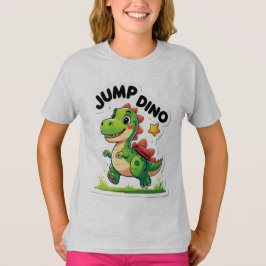 Camiseta Jump Dino - Camisa-T do adesivo de desenho animado