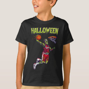 Camiseta Jump Zombie Bysketbyll Dunk Player Halloween Pumpk