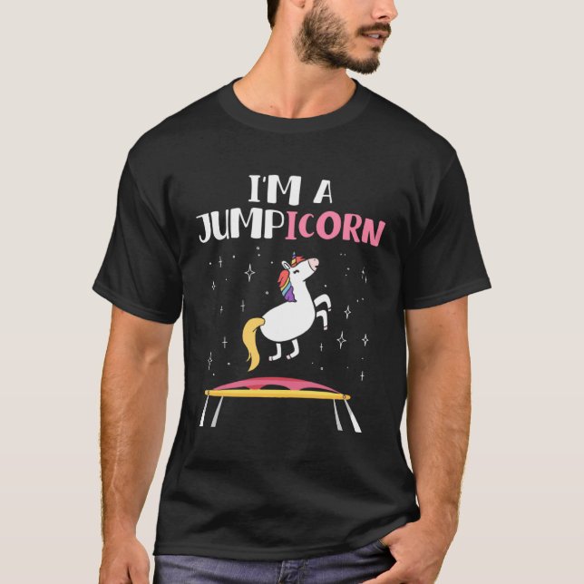 Camiseta Jumpicorn Unicorn Trampoline Trampolining Workout  (Frente)