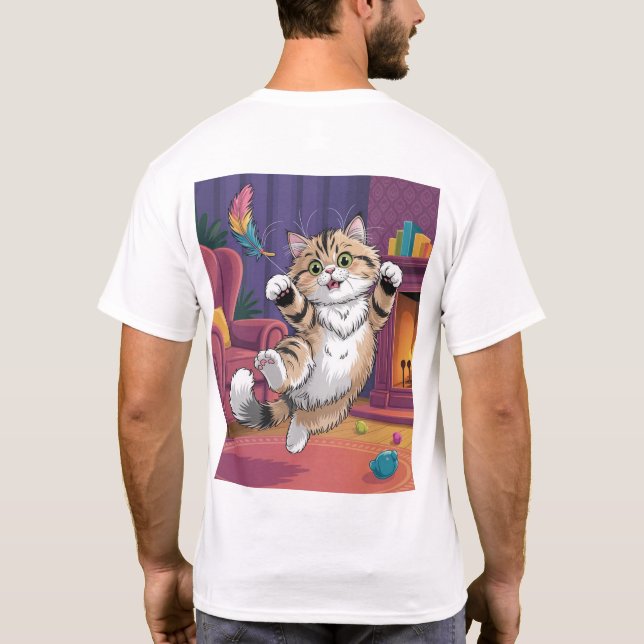 Camiseta Jumping Cat Fun | Cute and Cheerful Pet Artwork (Verso)