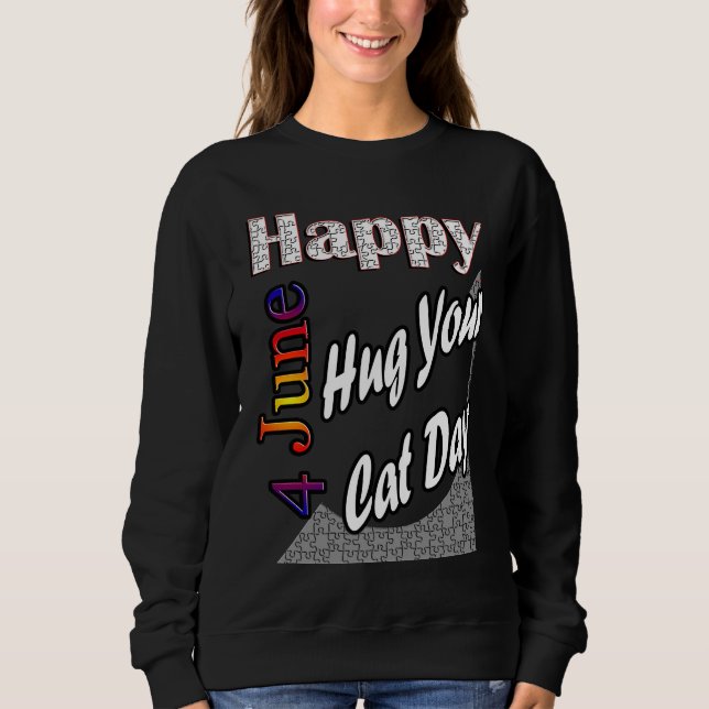 Camiseta Jun 4th Hug Your Cat Day T Fun Idea (Frente)