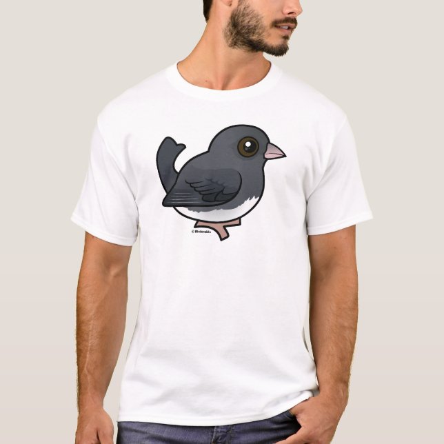Camiseta Junco de olhos escuros (de cor ardente) (Frente)