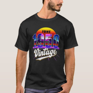 Camiseta June 1950 Retro 71Rua Birthday Vaporwave 70'S Styl
