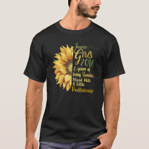 Camiseta June Girl 2016, 6 Anos, 6 Anos, Aniversário Do Sol