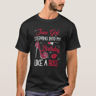 Camiseta June Girl Entrando No Meu Aniversário Como Uma Rai