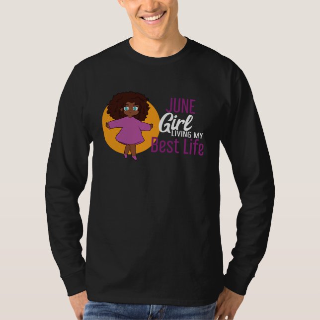 Camiseta June Girl Living My Best Life Melanin Queen (Frente)