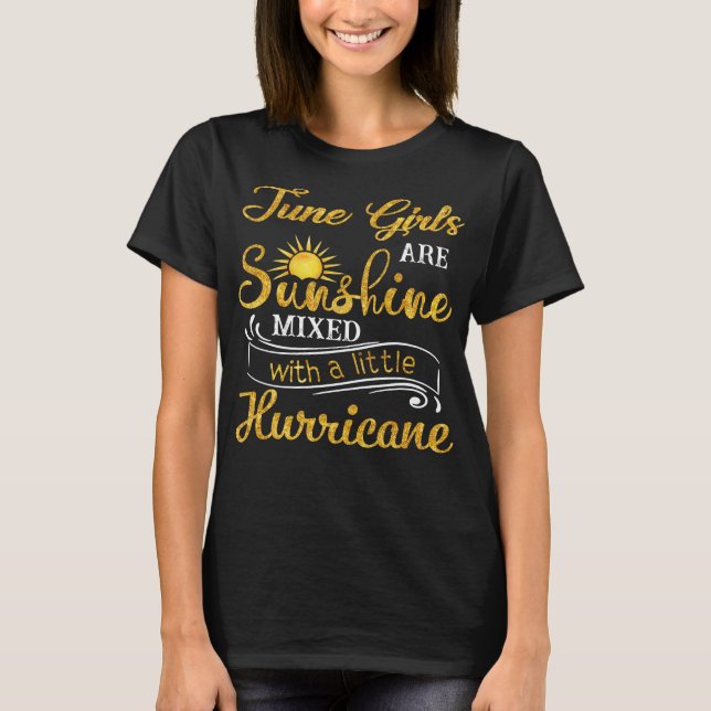 Camiseta June Girls Is Sunshine Mixed with A Little Hurric (Frente)