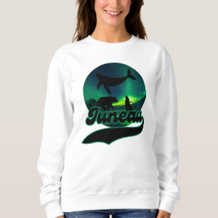 Camiseta Juneau Alaska Wolf Bear Aurora Norte Ak