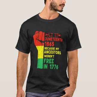 Camiseta Junenth My Ancestors Free Black African Flag Pride