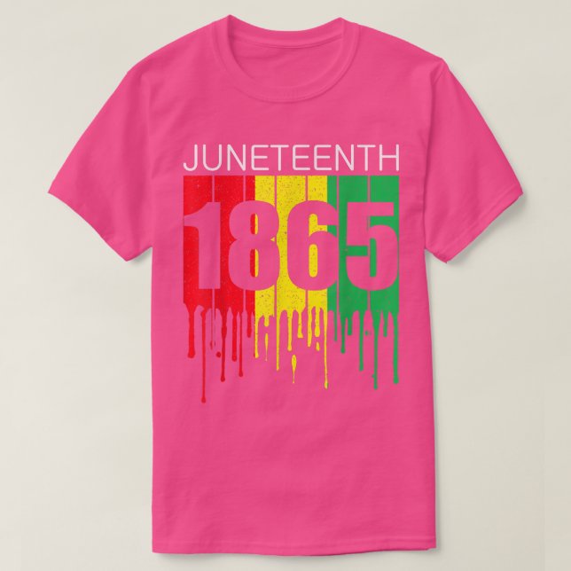 Camiseta Juneteenth 1865 African Flag Black Power Black Fre (Frente do Design)