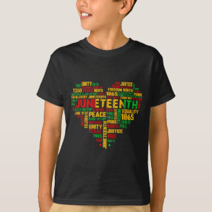 Camiseta Juneteenth 1865 coração história negra liberdade