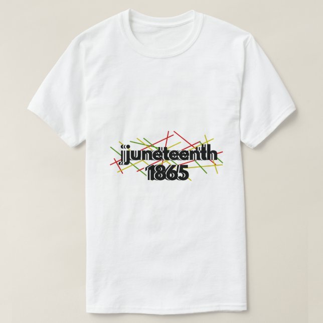 Camiseta Juneteenth 1865 História Negra Celebração Liberdad (Frente do Design)