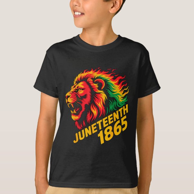 Camiseta Juneteenth 1865 leão rasta  (Frente)