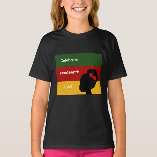 Camiseta Juneteenth 1865 Meninas (Frente)
