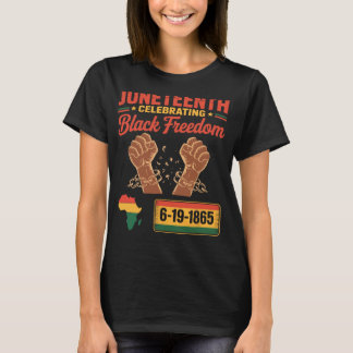 Camiseta Juneteenth 2025 Celebrando a Liberdade Negra 6-19-