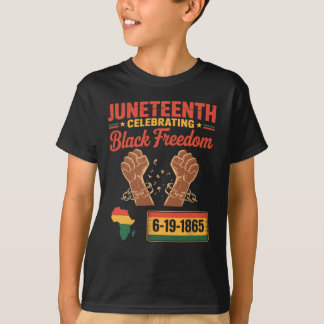 Camiseta Juneteenth 2025 Celebrando a Liberdade Negra 6-19-