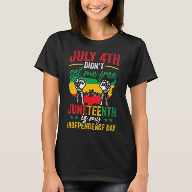 Camiseta Juneteenth Americano É Meu Dia da Independência  (Frente)