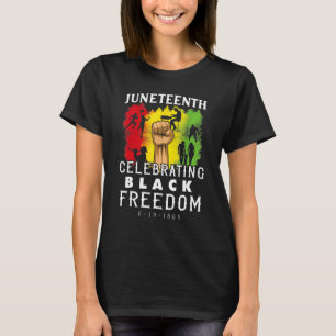 Camiseta Juneteenth Black Freedom African American Flag Pri