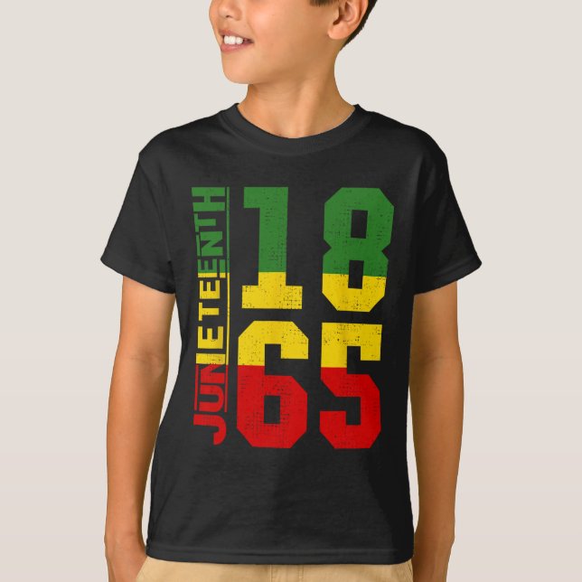 Camiseta Juneteenth Celebra a Liberdade Negra História 1865 (Frente)