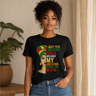 Camiseta Juneteenth Celebrando a Liberdade Negra 1865