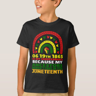 Camiseta Juneteenth É Meu Dia da Independência Arco-íris Pr