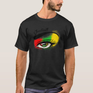 Camiseta Juneteenth Eye Lashes June 19 1865 Black Womens Ju