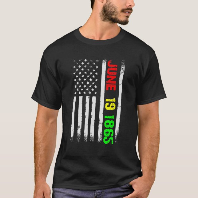 Camiseta Juneteenth Flag June 19 1865 Black History Junetee (Frente)