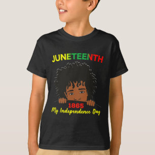 Camiseta Juneteenth Independência Adolescente Afro Locs Pre