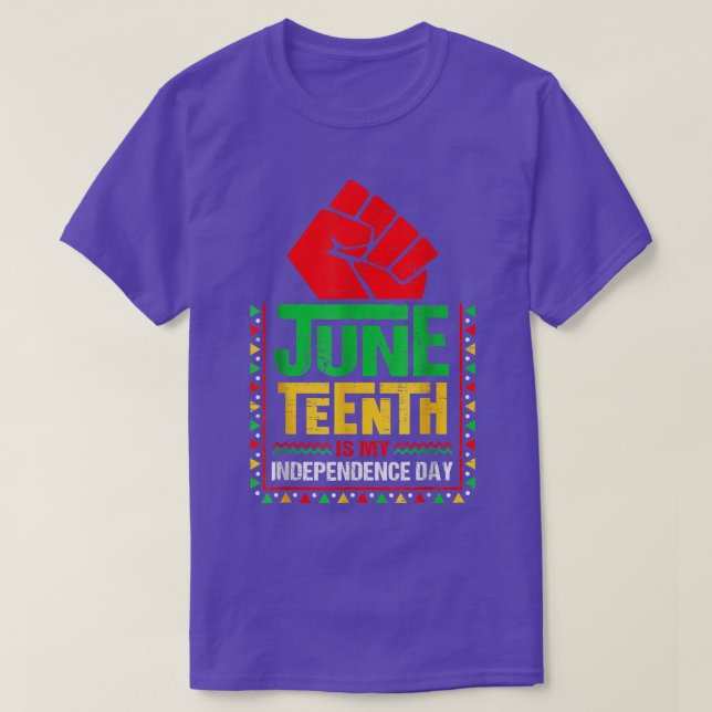 Camiseta Juneteenth Is My Independence Day American Flag Af (Frente do Design)