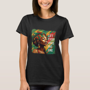 Camiseta Juneteenth Levante Toda Voz Cante Mês da História