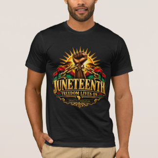 Camiseta Juneteenth Liberdade Vive Em Correntes Quebradas