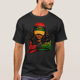 Camiseta Juneteenth Mulheres Afro Negras Melanina Liberdade