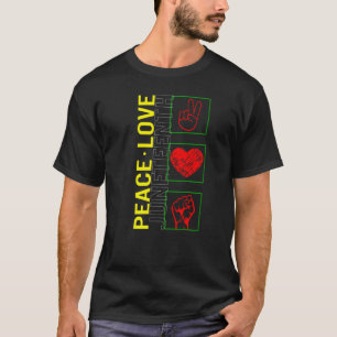 Camiseta Juneteenth Peace Love Afro Woman American Free Ish