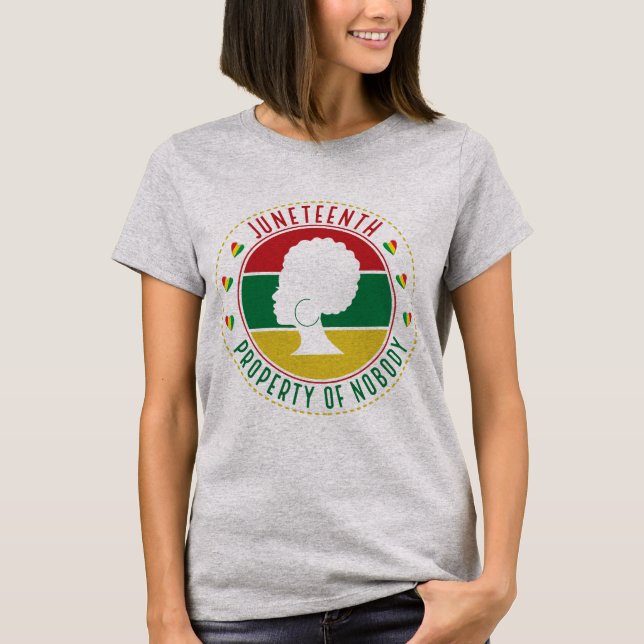 Camiseta Juneteenth Propriedade de Ninguém - História Negra (Frente)