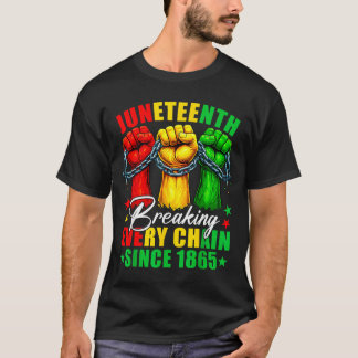 Camiseta Juneteenth quebrando todas as correntes desde 1865