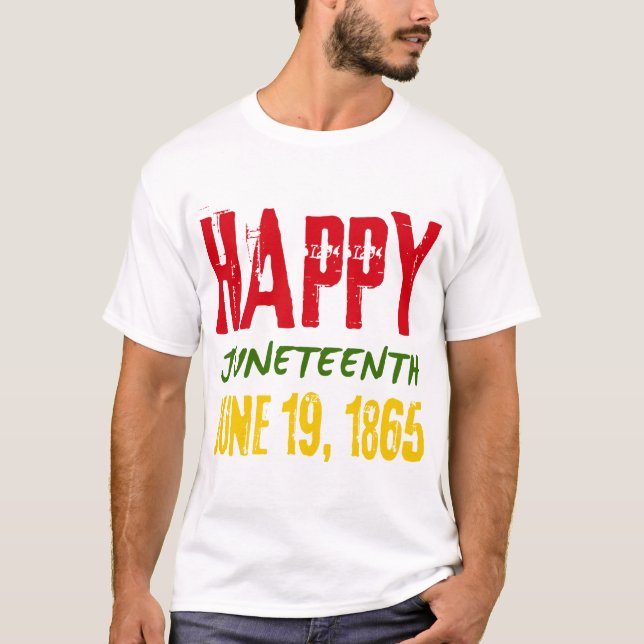 Camiseta Juneteenth Rompendo Todas as Correntes Desde 1865, (Frente)