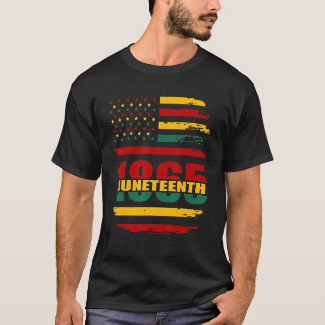 Camiseta Juneteenth Us Flag Free Ish Since 1865 Black Histo (Frente)