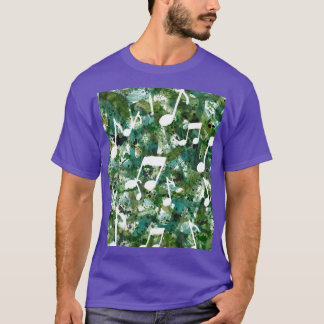 Camiseta Jungle Boogie Verde Silhueta Nota Musical Aquarela