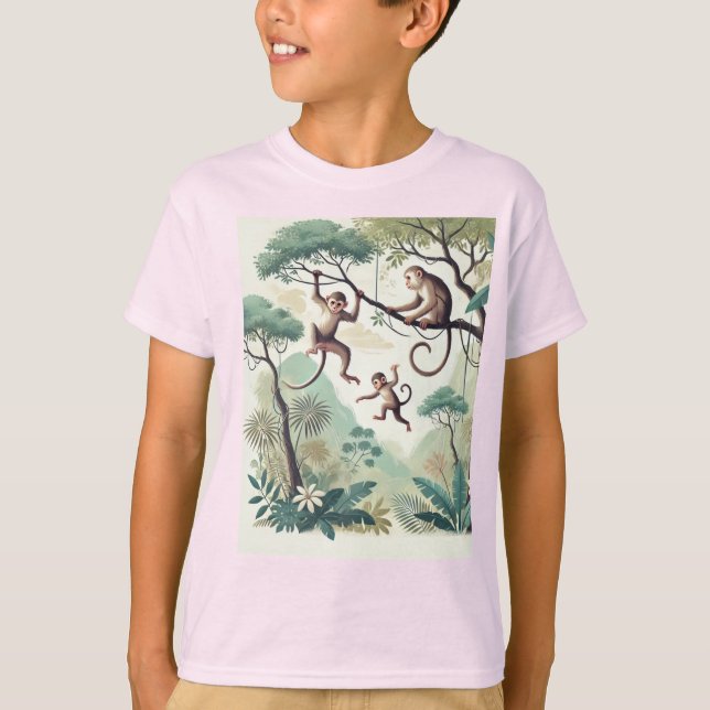 Camiseta Jungle Swing Monkey Tee - Divertido, selvagem e Na (Frente)