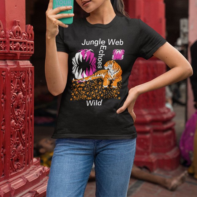 Camiseta Jungle Web Echoes Wild Tiger lança mão de mulheres (Criador carregado)