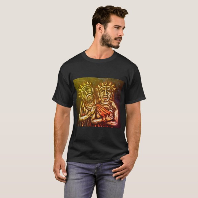 Camiseta Junglee de Design Moderno Multicolores (Frente Completa)