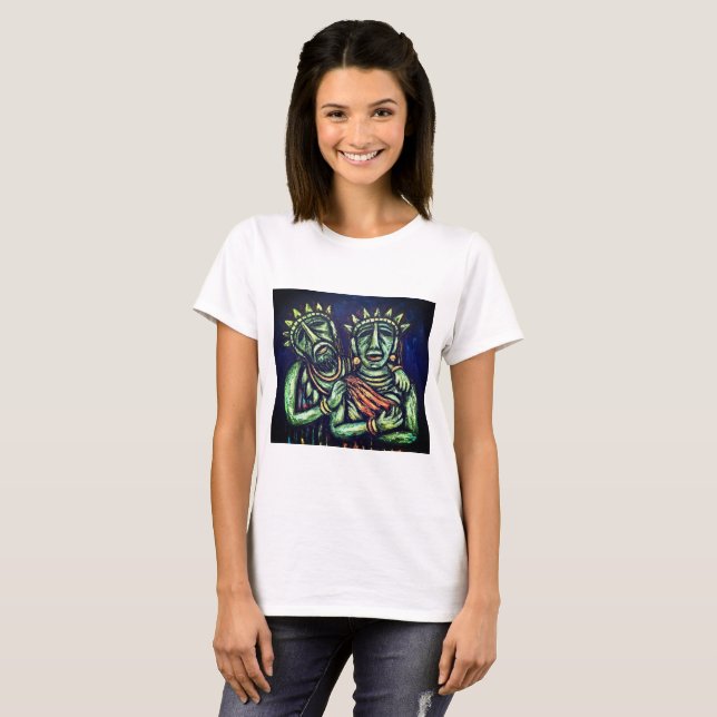 Camiseta Junglee de Design Moderno Multicolores (Frente Completa)