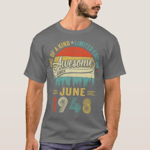 Camiseta Junho De 1948 Vintage 75 Anos De Idade Retro 75º A