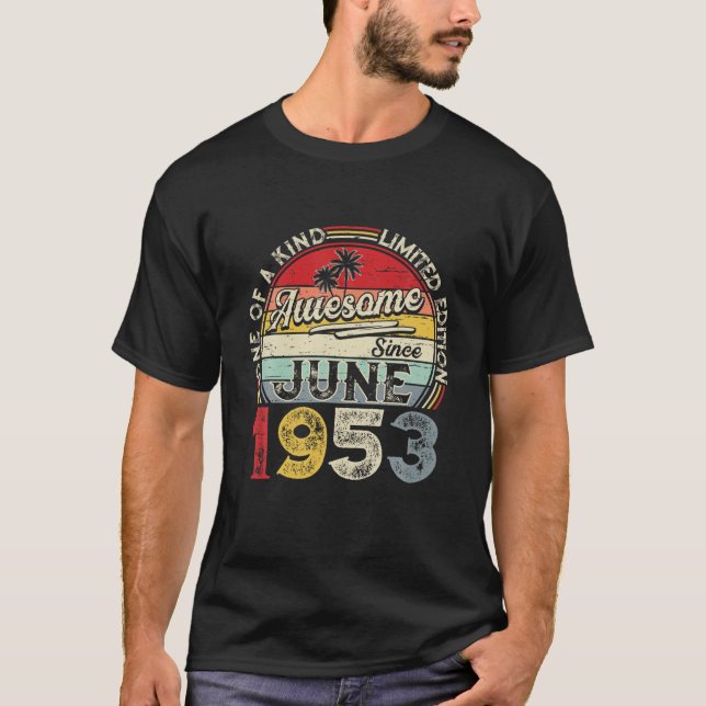 Camiseta Junho De 1953 Edição Limitada Imagem Retro 68. º D (Frente)