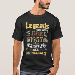 Camiseta Junho De 1957, 65 Anos, 65 Legendas De Aniversário