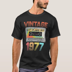 Camiseta Junho de 1977 44 Aniversário Retro Vintage 1977 Bi
