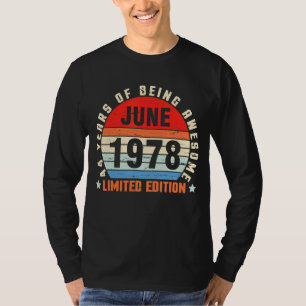 Camiseta Junho De 1978 Aniversário De 44 Anos De Incrível