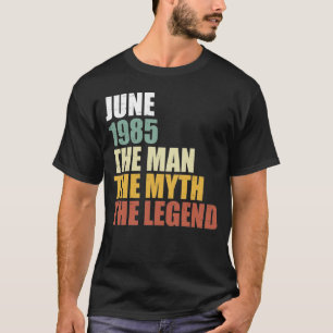 Camiseta Junho de 1985 - Vintage Man Myth Legend 35º Anive